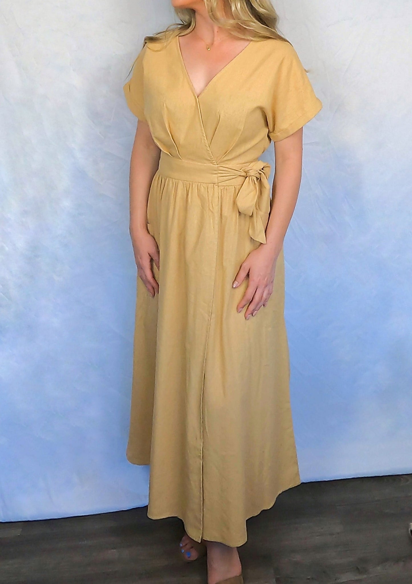 The Buttercup Linen Maxi Wrap Dress