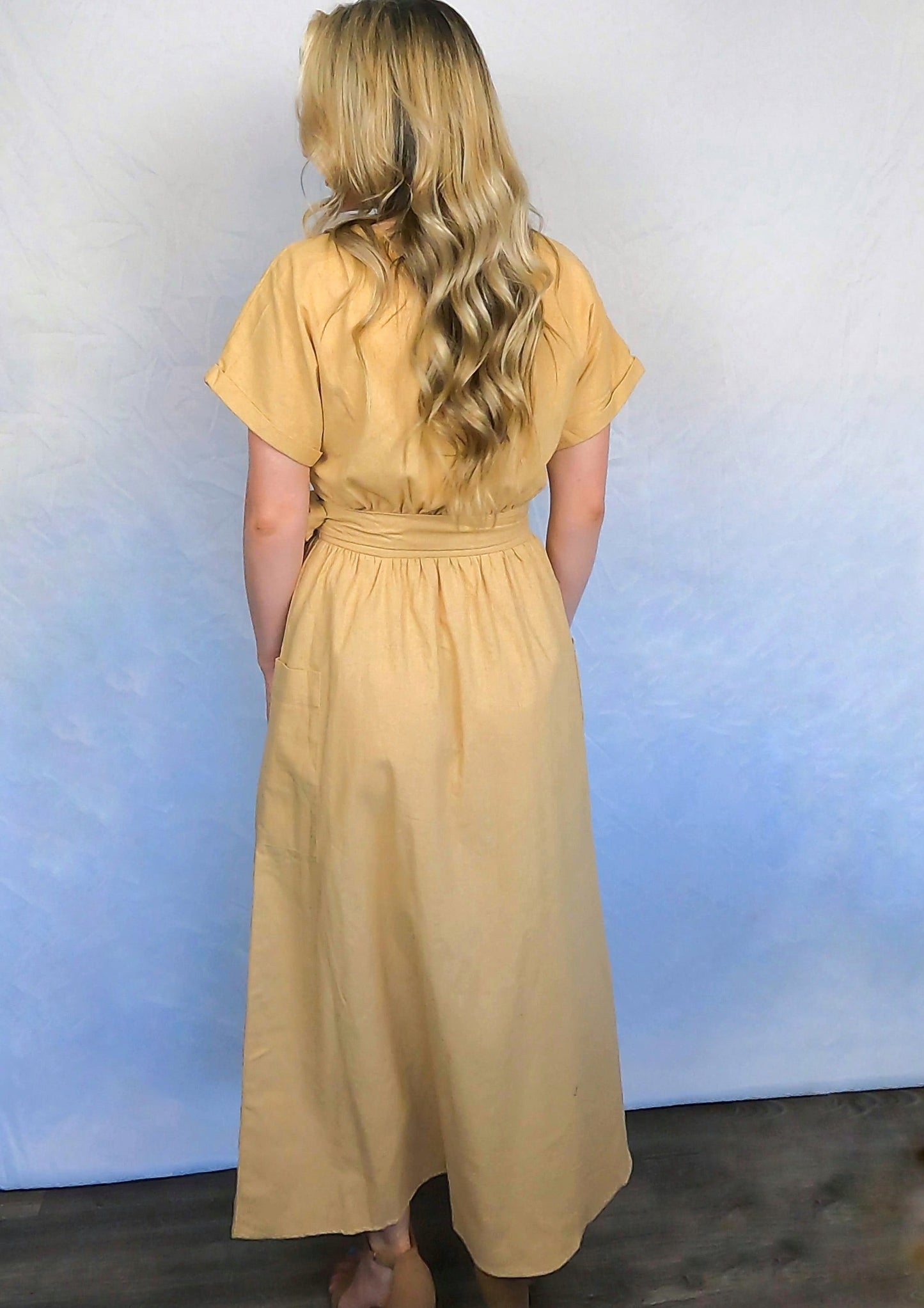 The Buttercup Linen Maxi Wrap Dress