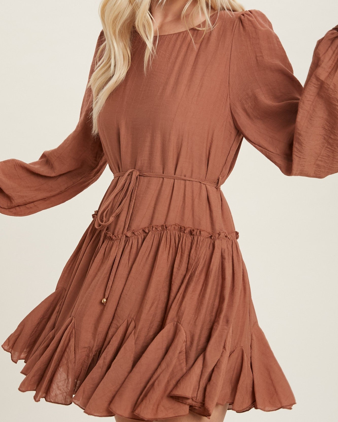 The Rachel Ruffled Boho Mini Dress