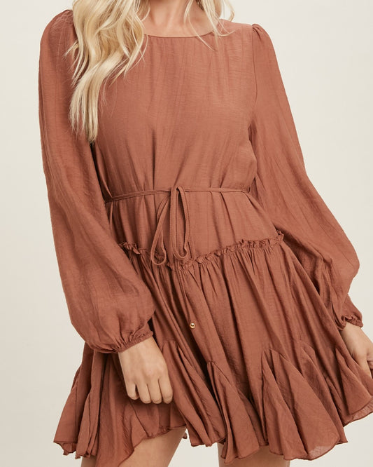 The Rachel Ruffled Boho Mini Dress