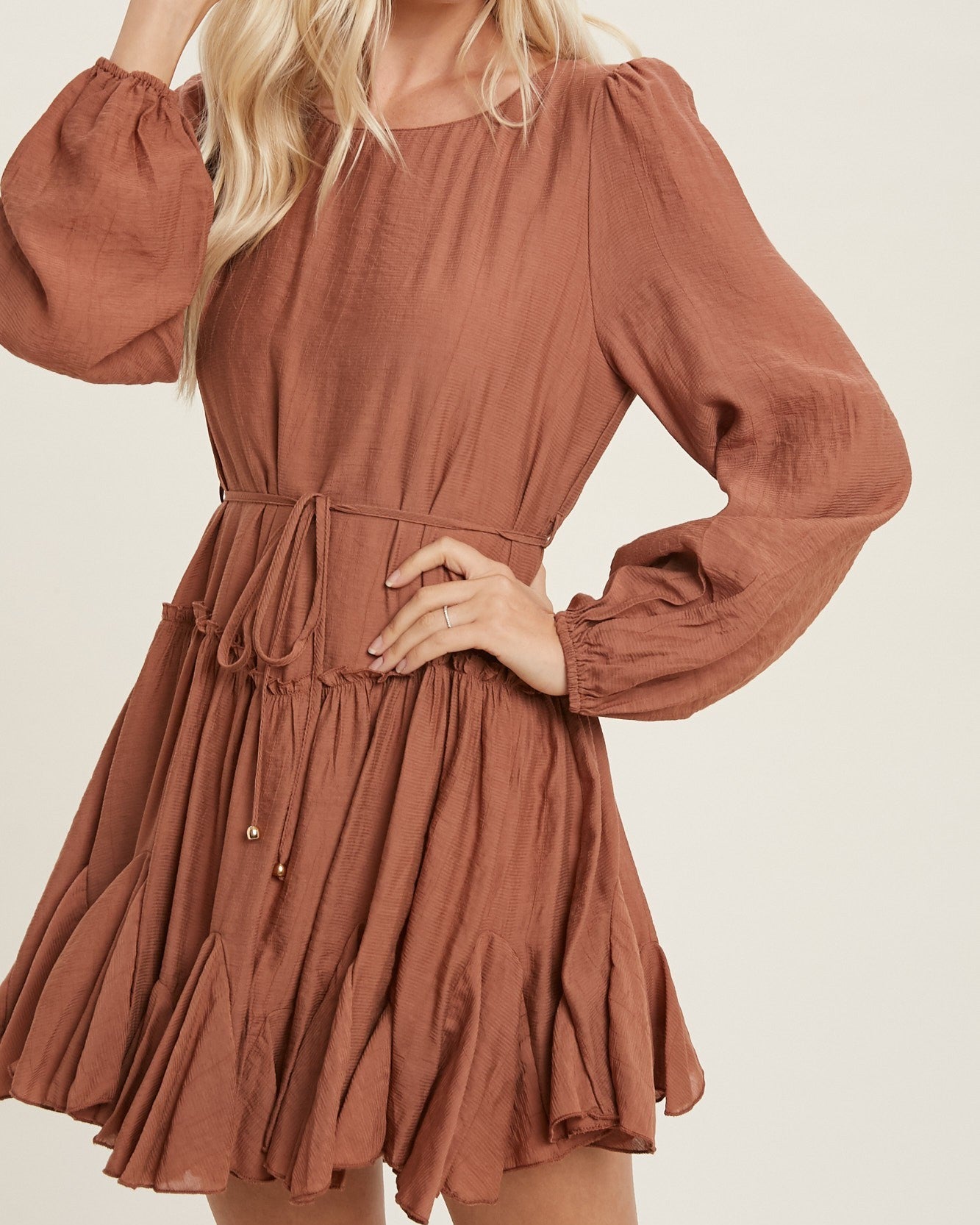 The Rachel Ruffled Boho Mini Dress